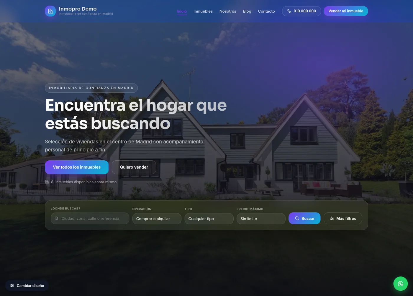 Web inmobiliaria en WordPress sincronizada con el software de la agencia